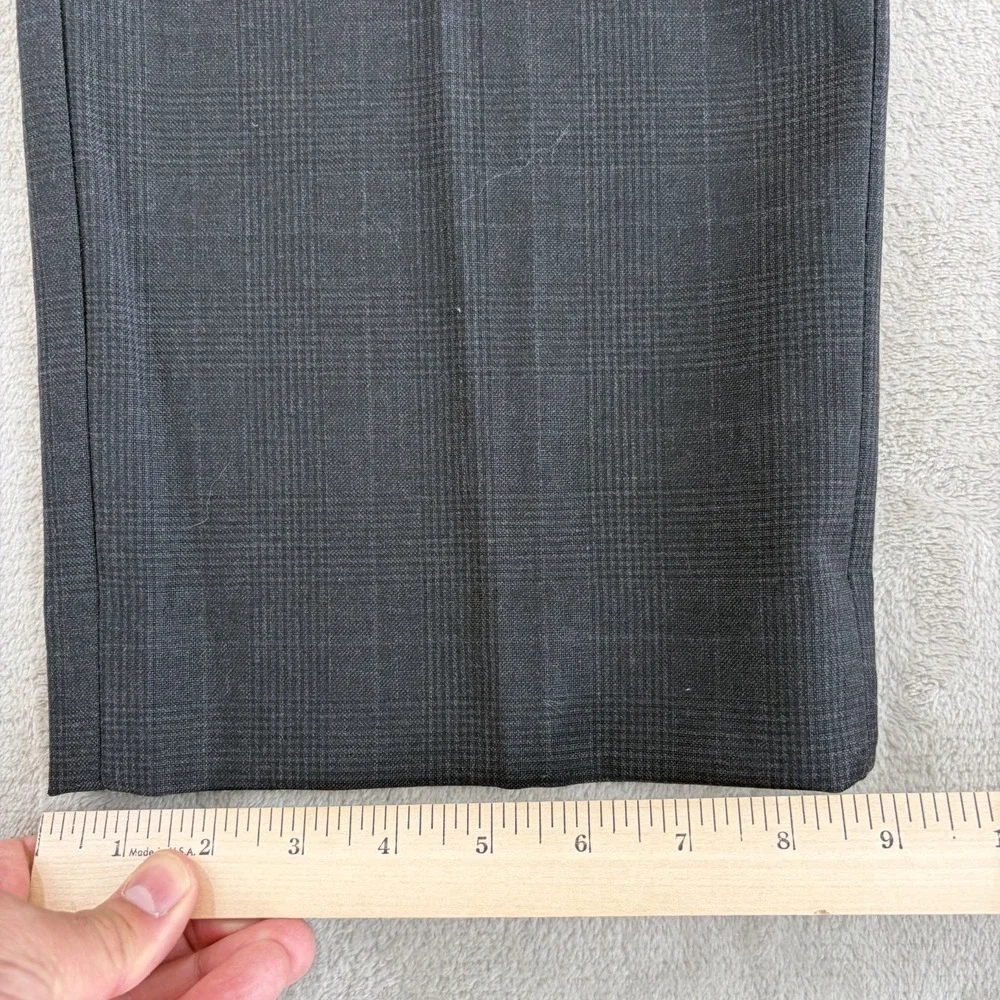 Banana Republic Classic Fit 100% Wool Trouser Pants in Grey Glen Check Men 35x30